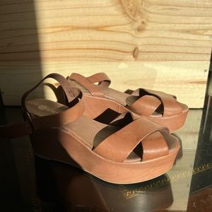 Eric Michael Leather Platform Sandal